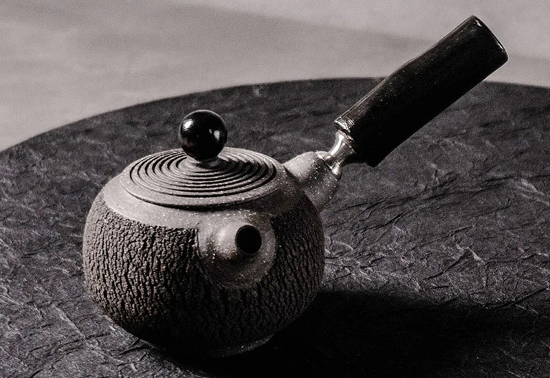 無我系列-原木側把承煙茶器